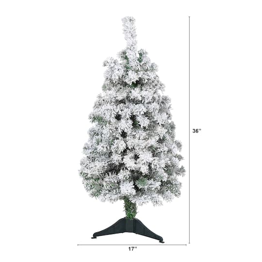 3ft. Unlit Flocked Rock Springs Spruce Artificial Christmas Tree